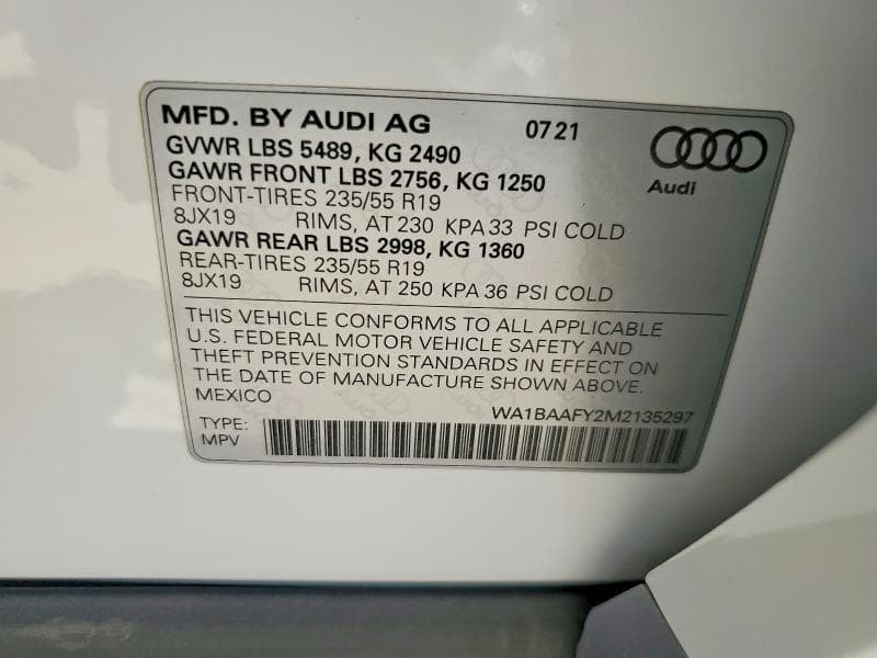 2021 AUDI Q5 PREMIUM PLUS 14
