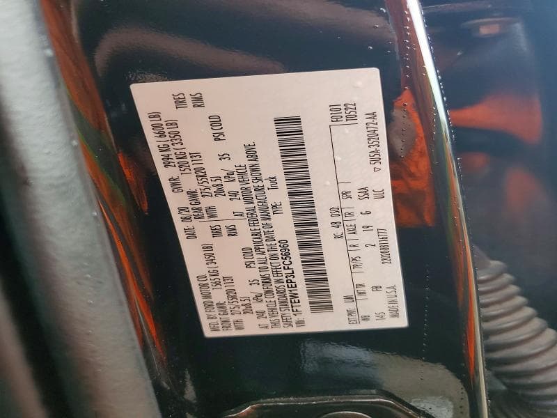 2020 FORD F150 SUPERCREW 12