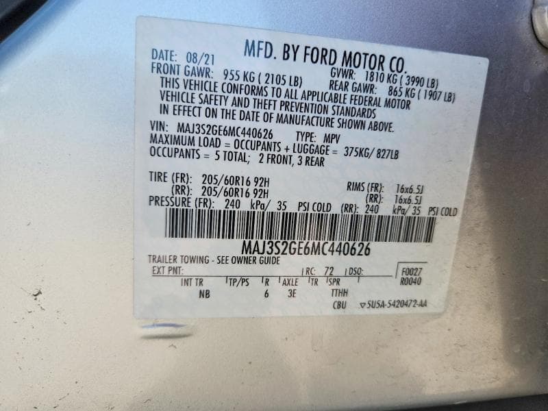 2021 FORD ECOSPORT SE 14