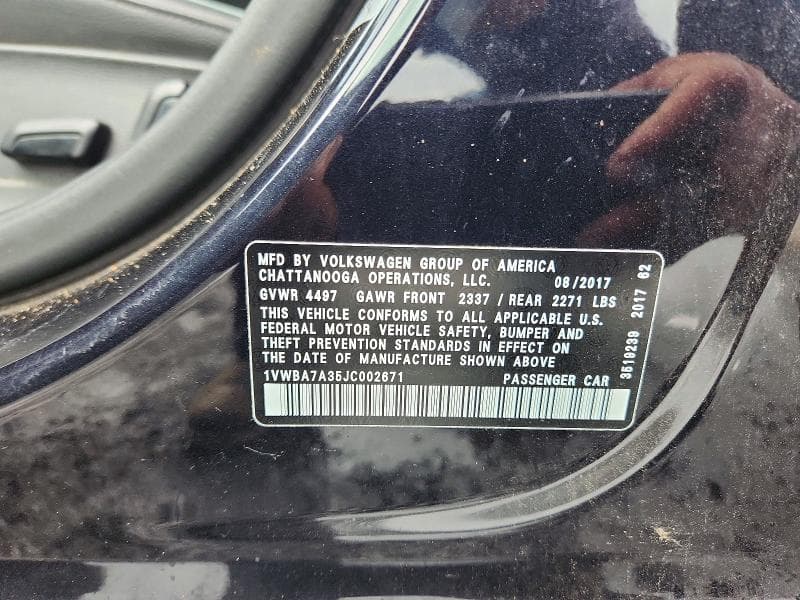 2018 VOLKSWAGEN PASSAT SE 13