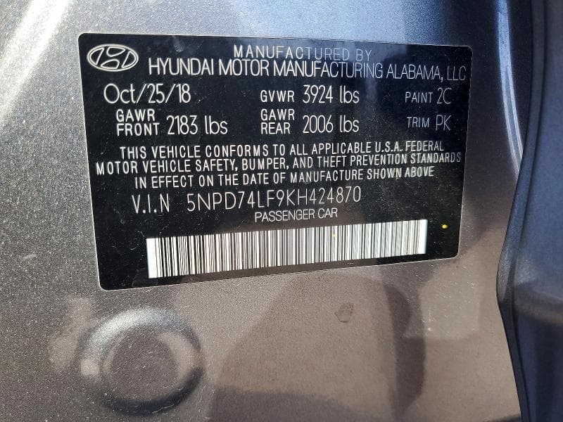 2019 HYUNDAI ELANTRA SE 12