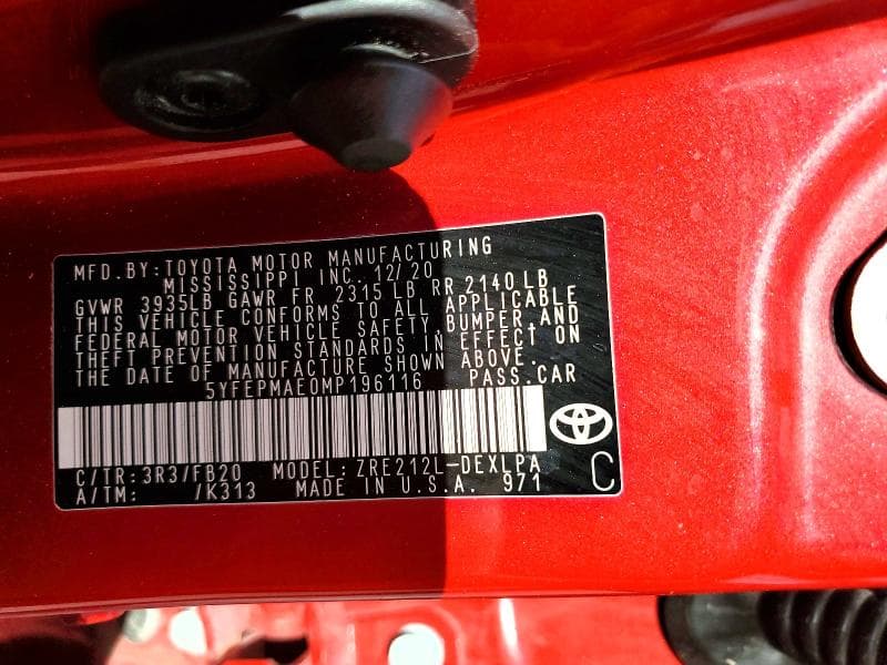 2021 TOYOTA COROLLA LE 13