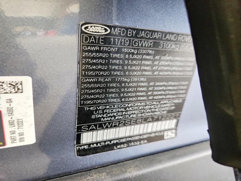 2020 LAND ROVER RANGE ROVER SPORT P525 HSE 13