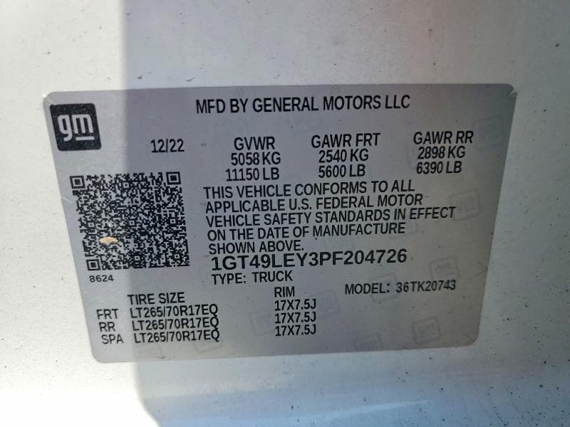 2023 GMC SIERRA K2500 HEAVY DUTY 12