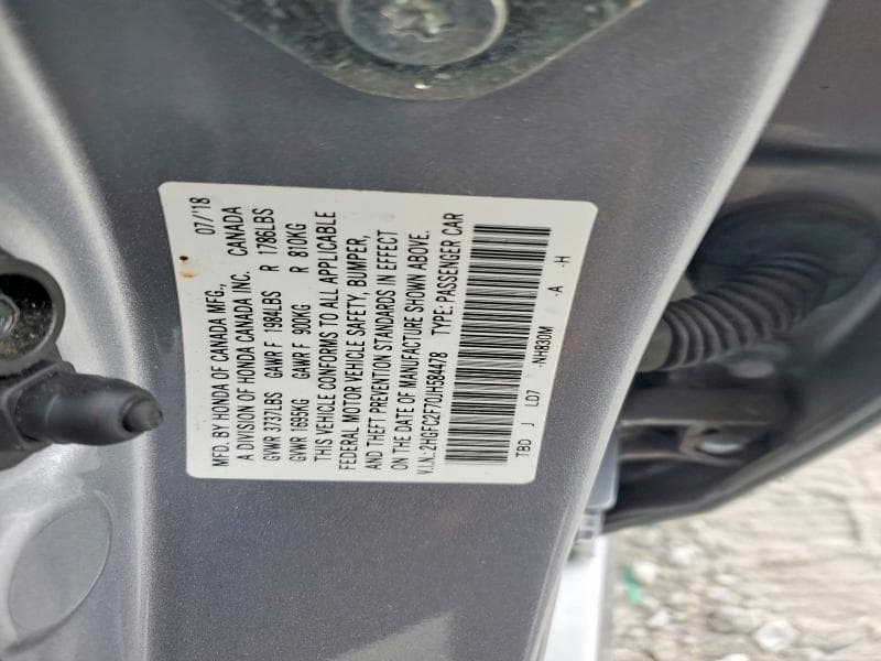 2018 HONDA CIVIC EX 12