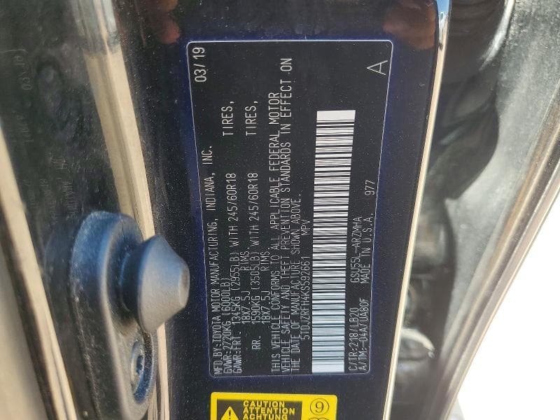 2019 TOYOTA HIGHLANDER XLE 13