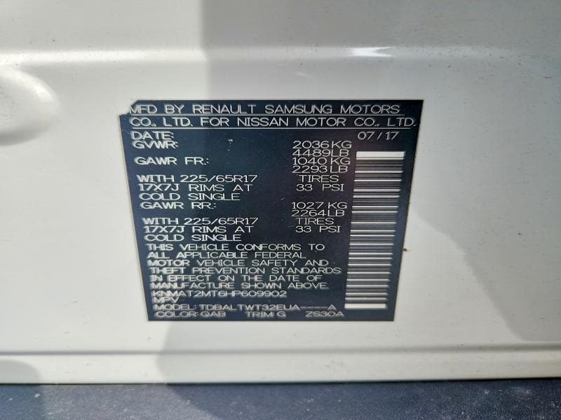 2017 NISSAN ROGUE SV 13