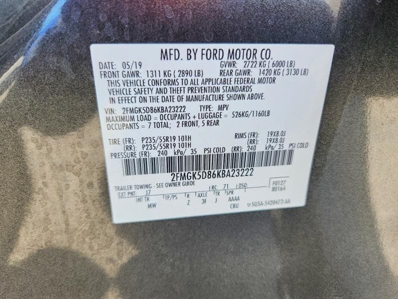 2019 FORD FLEX LIMITED 14
