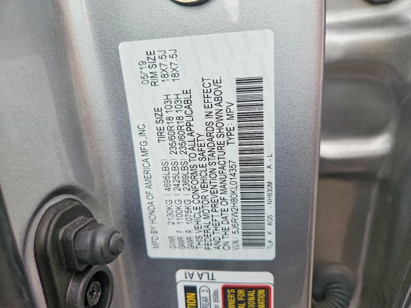2019 HONDA CR-V EXL 13