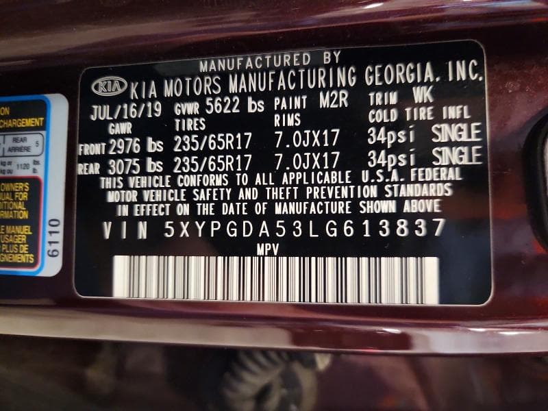 2020 KIA SORENTO S 13