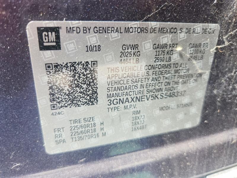 2019 CHEVROLET EQUINOX PREMIER 14
