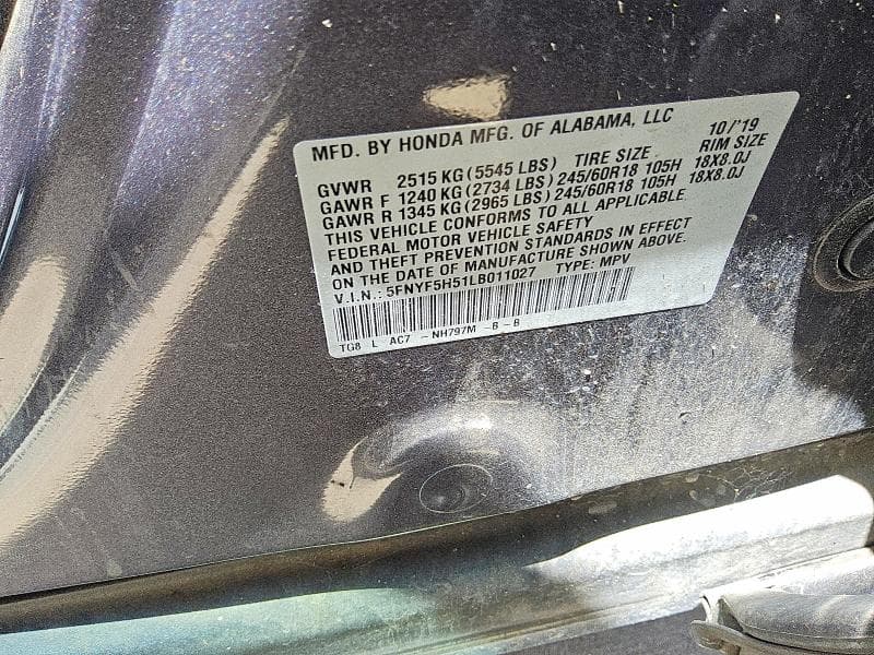 2020 HONDA PILOT EXL 13