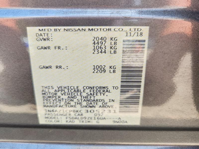 2019 NISSAN LEAF SV 13