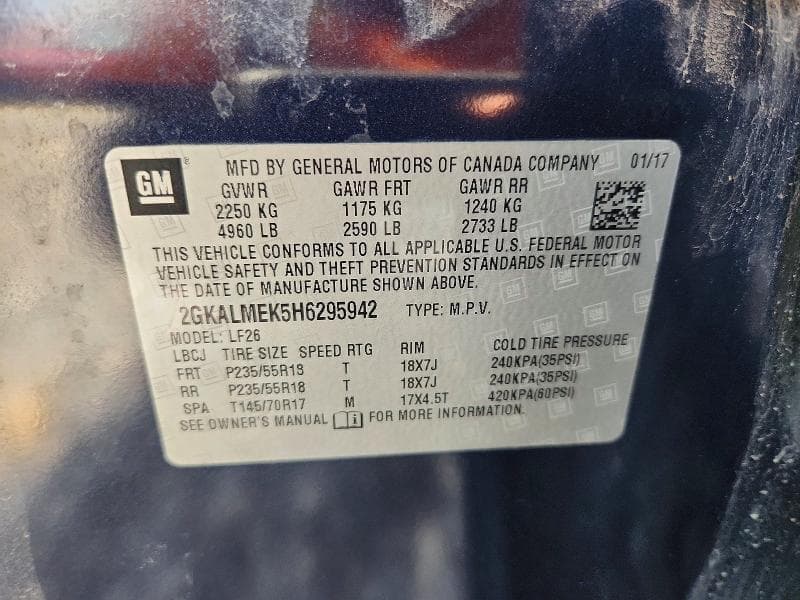 2017 GMC TERRAIN SLE 13