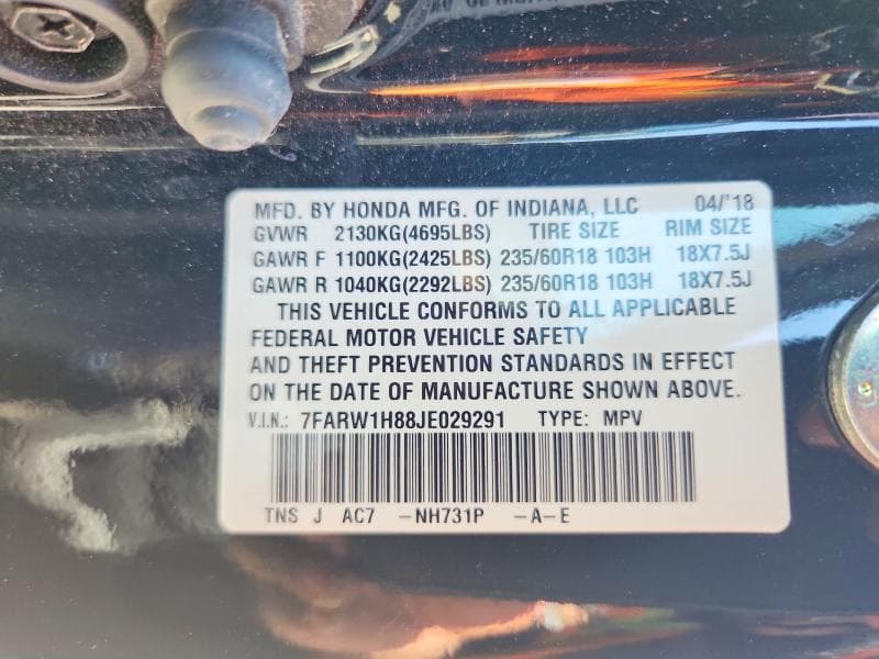 2018 HONDA CR-V EXL 14