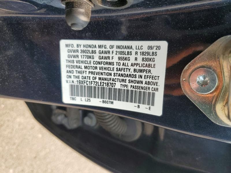 2020 HONDA CIVIC EXL 12