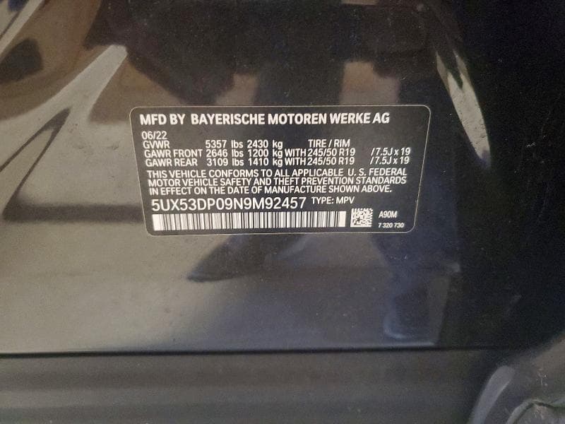 2022 BMW X3 XDRIVE30I 13