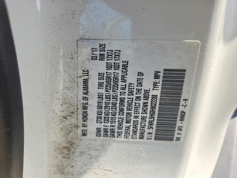 2017 HONDA ODYSSEY EXL 13