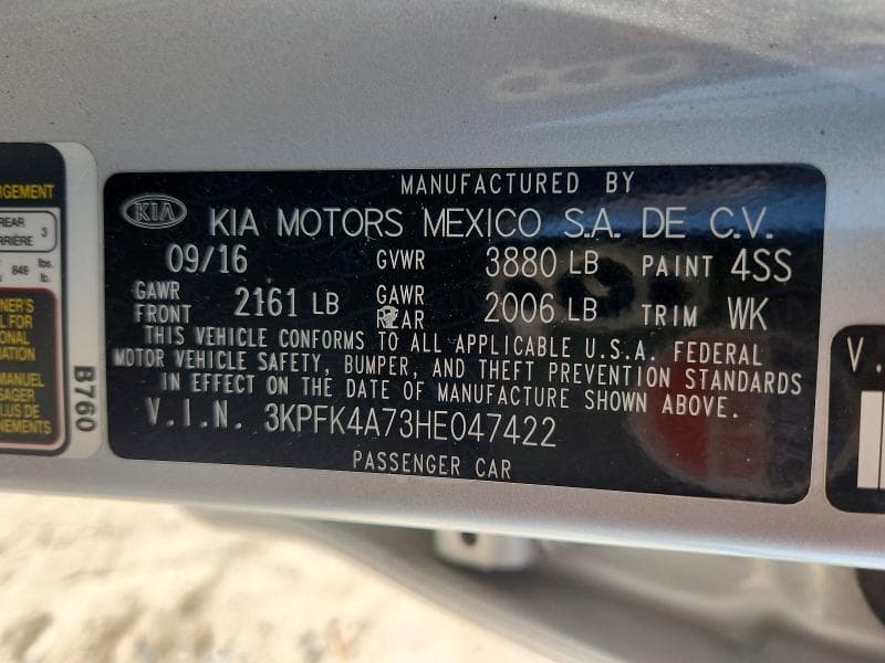 2017 KIA FORTE LX 12