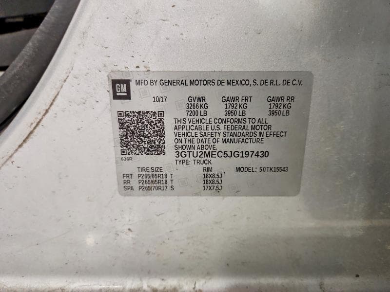 2018 GMC SIERRA K1500 SLE 12