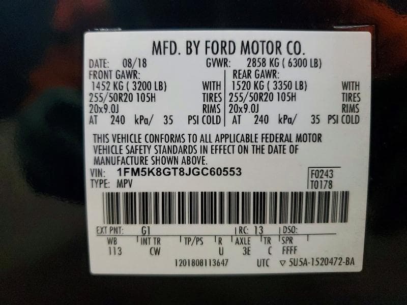 2018 FORD EXPLORER SPORT 13