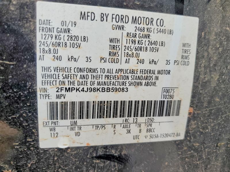 2019 FORD EDGE SEL 12