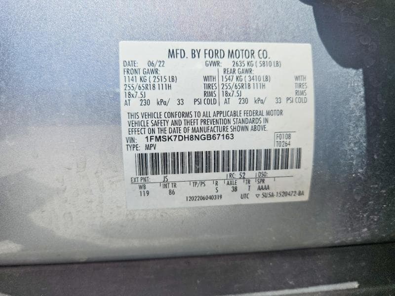 2022 FORD EXPLORER XLT 13