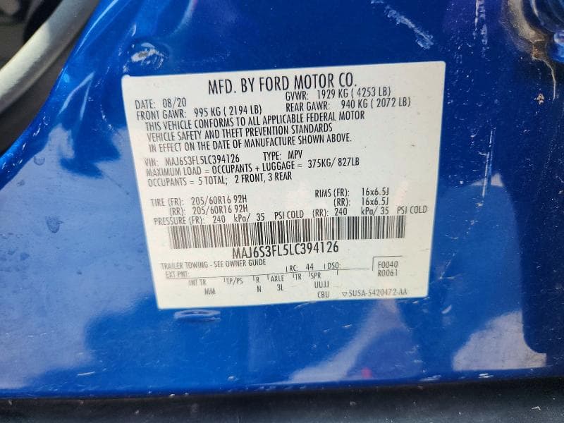 2020 FORD ECOSPORT S 13