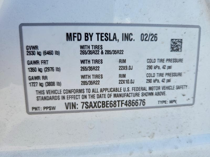 2026 TESLA MODEL X 12