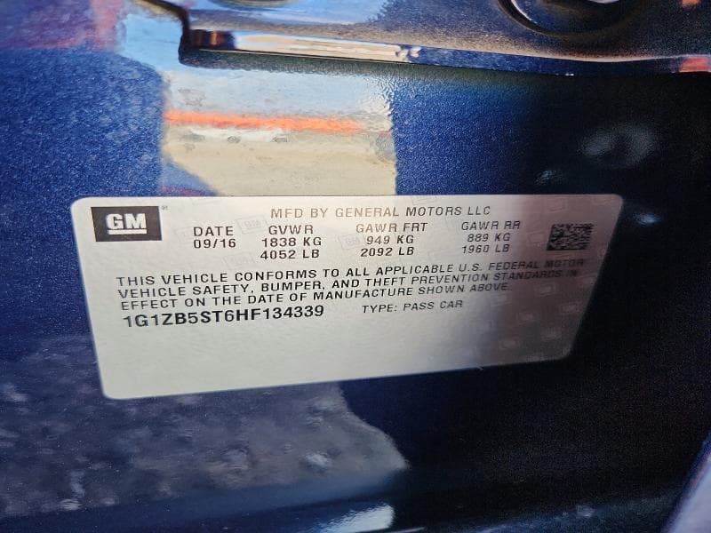 2017 CHEVROLET MALIBU LS 12