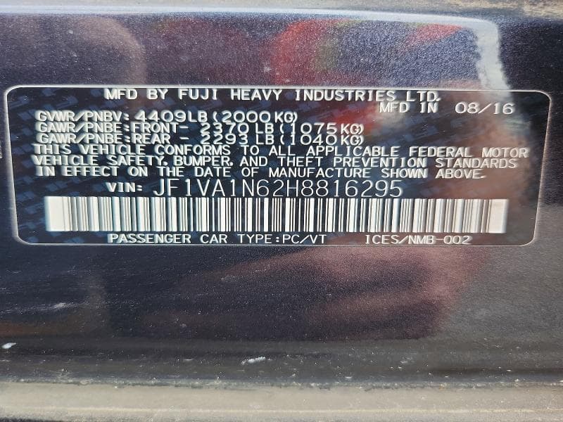 2017 SUBARU WRX LIMITED 13