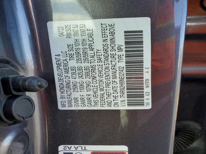2022 HONDA CR-V TOURING 12