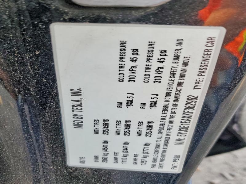 2019 TESLA MODEL 3 12