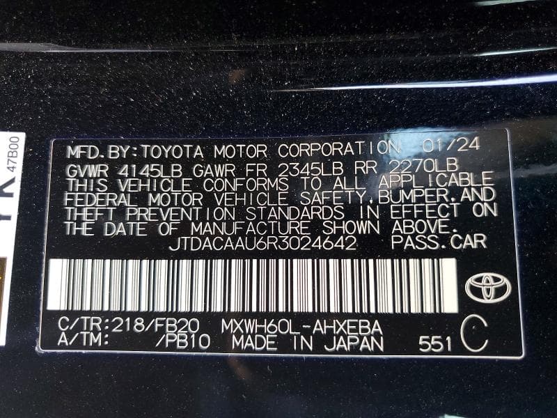 2024 TOYOTA PRIUS LE 13