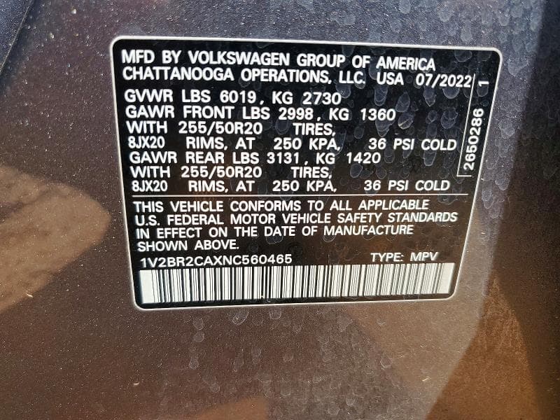 2022 VOLKSWAGEN ATLAS SEL 13