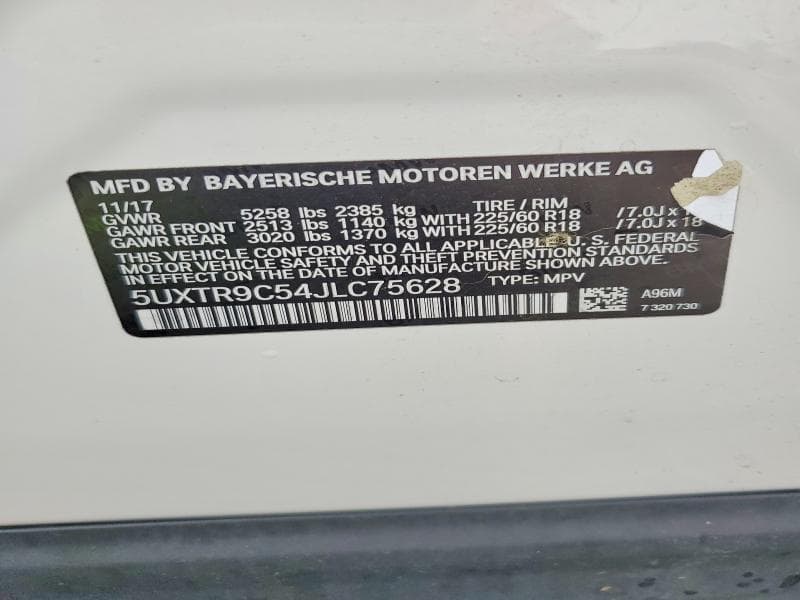 2018 BMW X3 XDRIVE30I 12