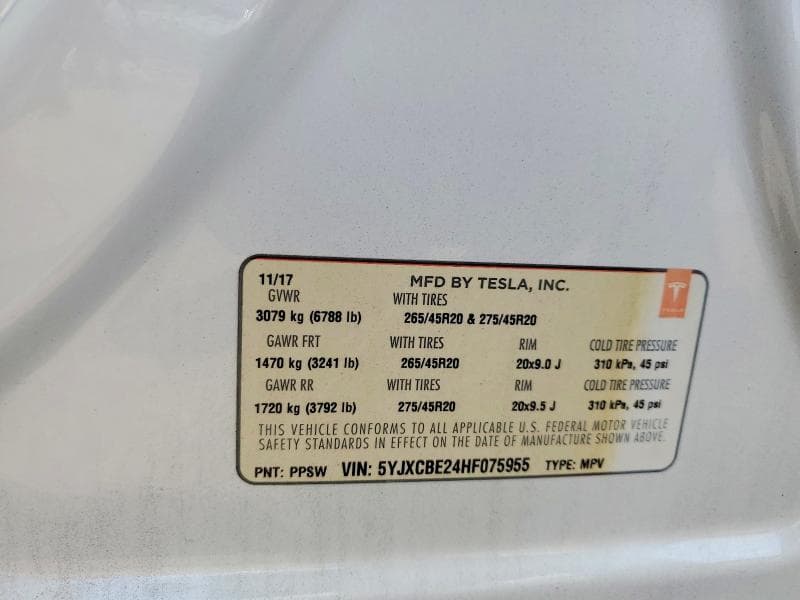 2017 TESLA MODEL X 13