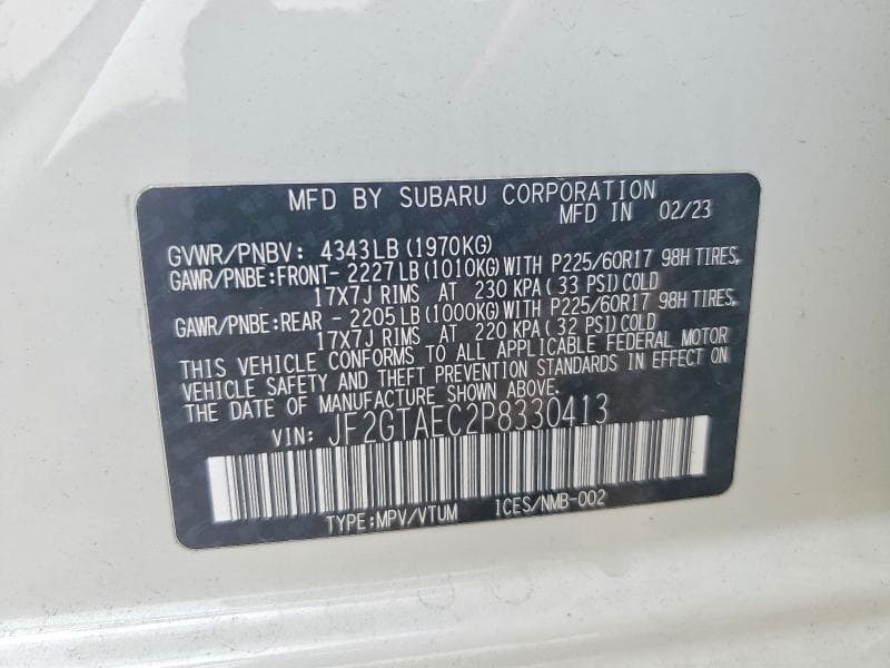 2023 SUBARU CROSSTREK PREMIUM 12
