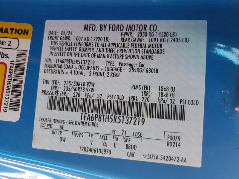 2024 FORD MUSTANG 12