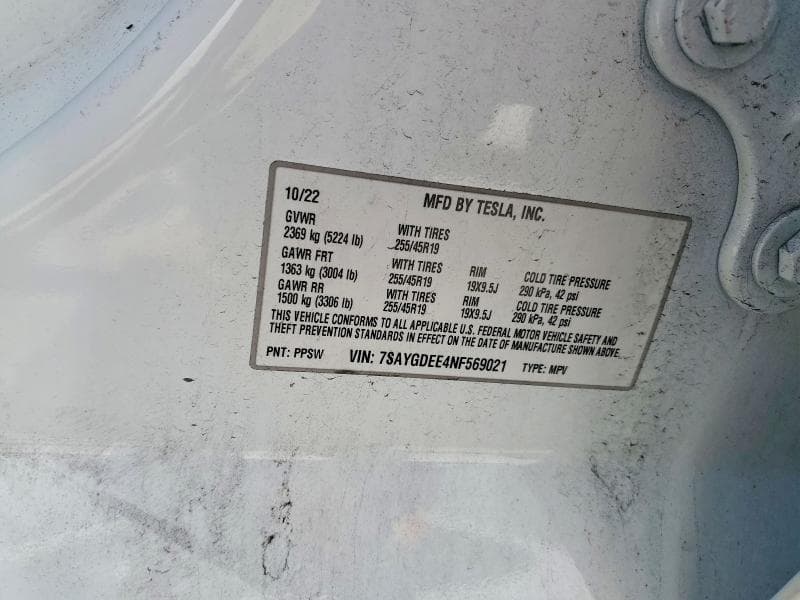 2022 TESLA MODEL Y 12