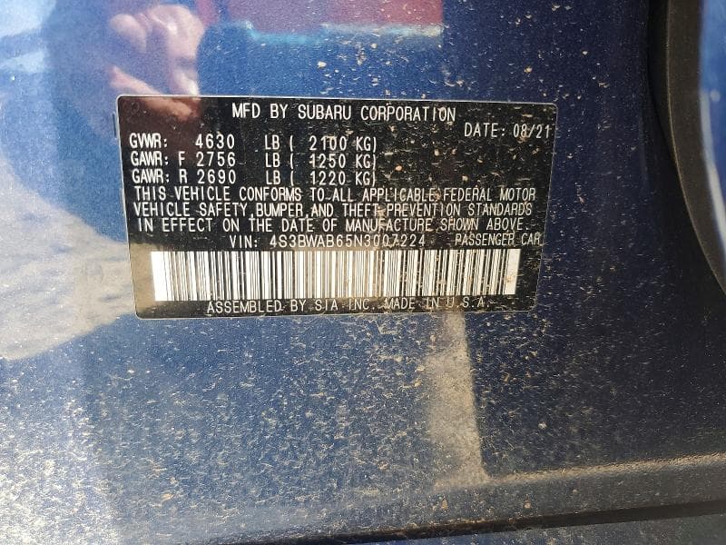 2022 SUBARU LEGACY 12