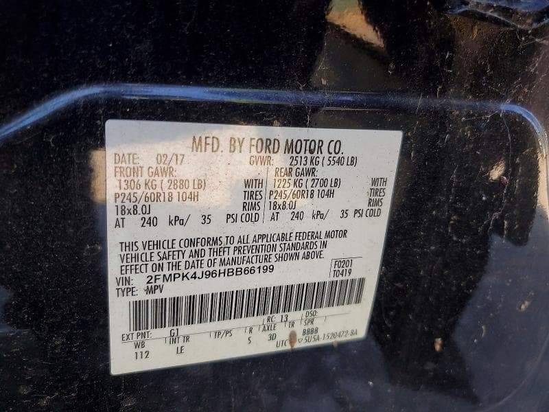 2017 FORD EDGE SEL 12