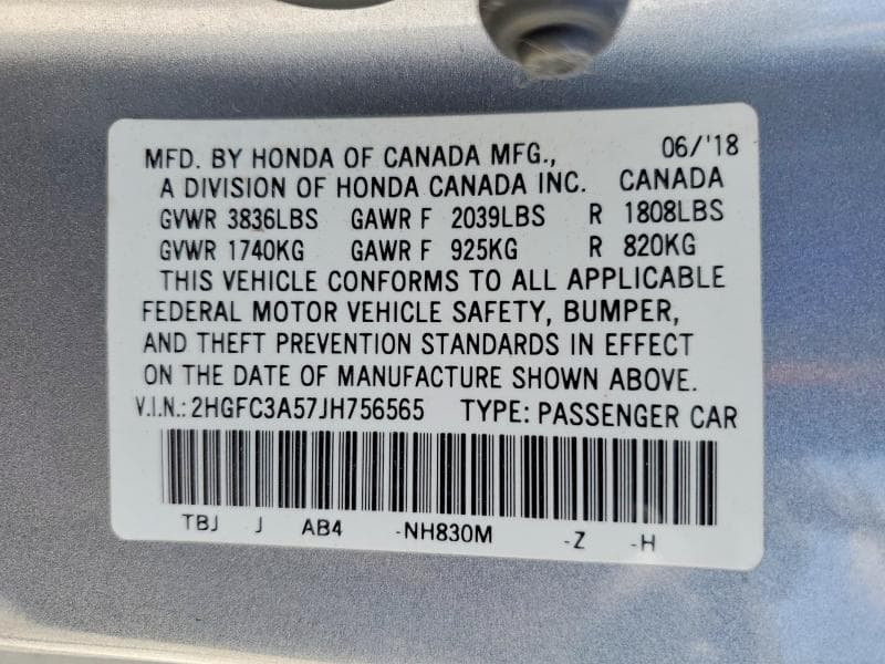 2018 HONDA CIVIC SI 12