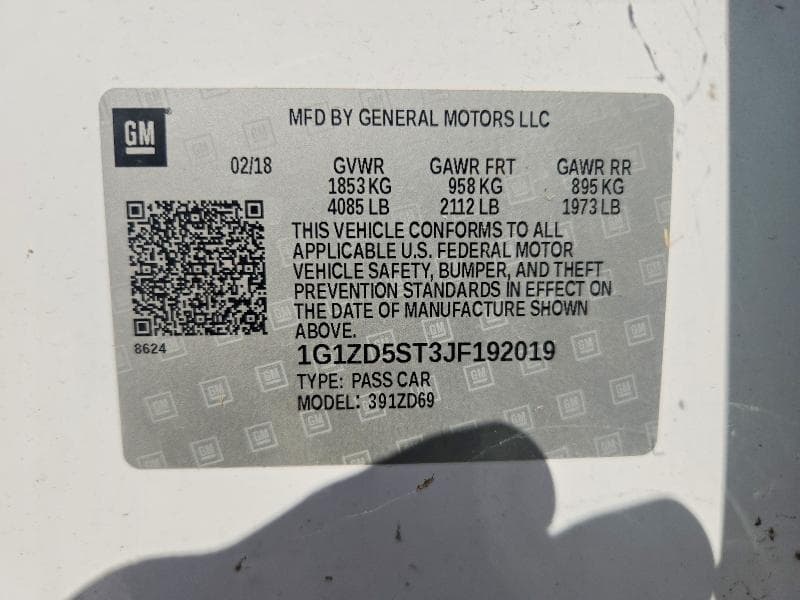 2018 CHEVROLET MALIBU LT 12