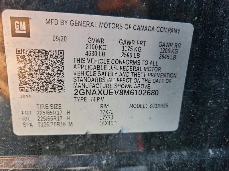 2021 CHEVROLET EQUINOX LT 13