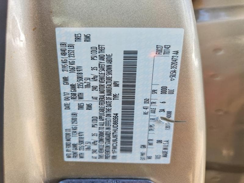 2017 FORD ESCAPE TITANIUM 14
