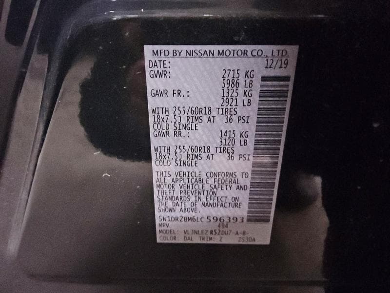 2020 NISSAN PATHFINDER SV 12