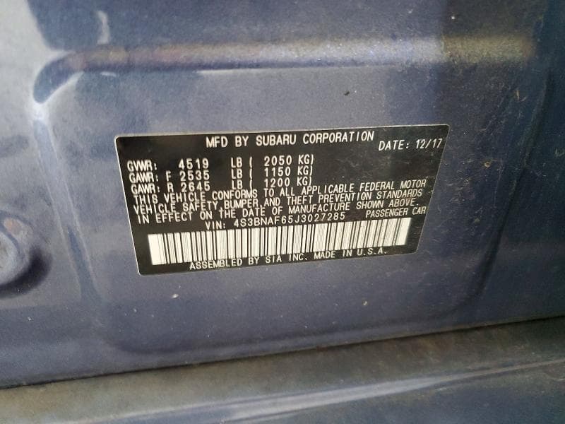 2018 SUBARU LEGACY 2.5I PREMIUM 12