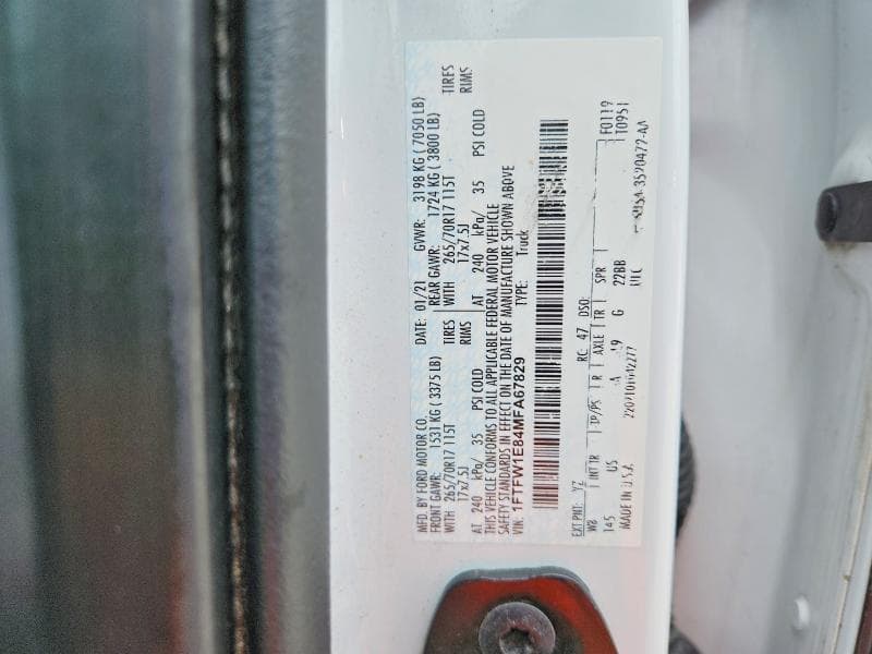 2021 FORD F150 SUPERCREW 12
