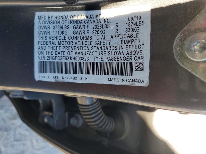 2019 HONDA CIVIC LX 12